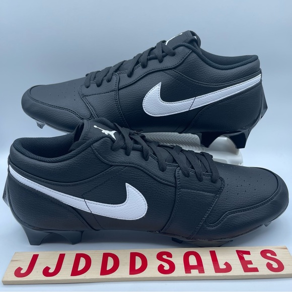 Nike Jordan 1 Low TD Black "OREO" Football Cleats FJ6245-001 Men’s Sz 16 RARE - Picture 1 of 10